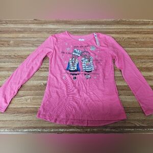 2 Pink GARAMLNIMAL Kids Shirt with Graphic Design. SIZE 7 AND SIZE 8